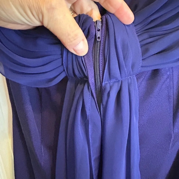 💜”Scott McClintock” Vintage Formal Strapless Dress w/ Brooch Pendant Size 12 - Picture 8 of 15